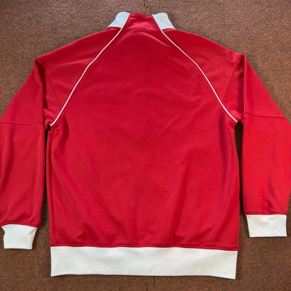 Nike LeBron James Track Jacket Mens Large Red White Full Zip Basketball Warm Up